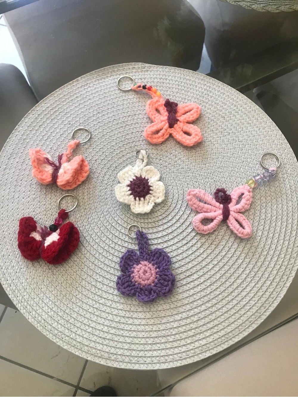Handmade Crocheted 🌸🦋 Keychains